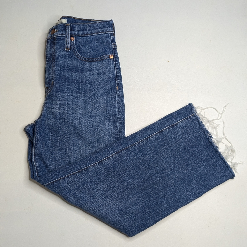 Madewell Slim Wide Leg Crop Raw Hem Jeans